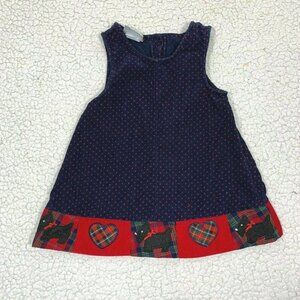 Vintage Alexis Baby Girl Corduroy Jumper Romper Dress size 12 months